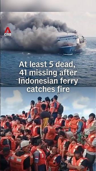 At least 5 dead, 41 missing after Indonesian ferry catches fire