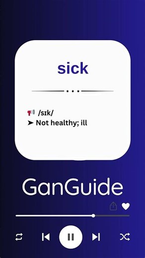 A1 English Word: SICK | Meaning & Pronunciation