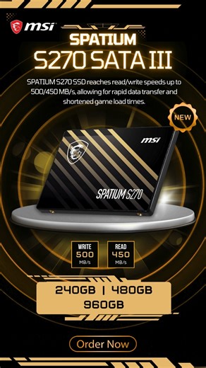 ⚡ “Upgrade Speed. Unleash Performance.”   MSI SPATIUM S270...