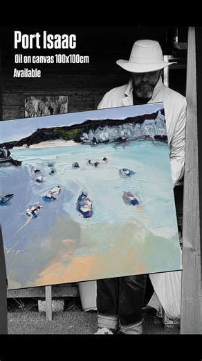 Port Isaac Oil on canvas 100x100cm Available | Aitken Art | Facebook