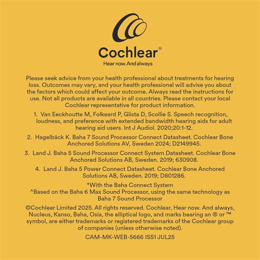 Ready to enhance your hearing experience? The next generation Baha 7 is here to help you engage with family and friends like never before. | Cochlear Americas