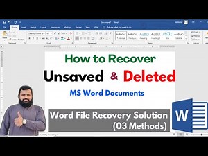 How to Recover Unsaved & Deleted MS Word File | Word File Recovery Solution | 3 Ways to Recover File