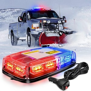 Nilight 12inch Roof Top Strobe Lights 48Led Hazard Light Emergency Safety Warning Led Flashing Light Bar Magnetic Mount 12V 24V Cars Trucks Tractors Snow Plows Construction Vehicles
