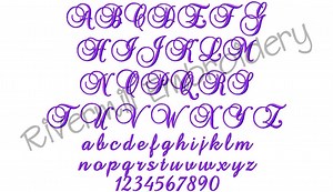 1 1/2" Brock Script Machine Embroidery Font Monogram Alphabet - BX Files Included Instant Download Digitized Design PES DST   - Etsy