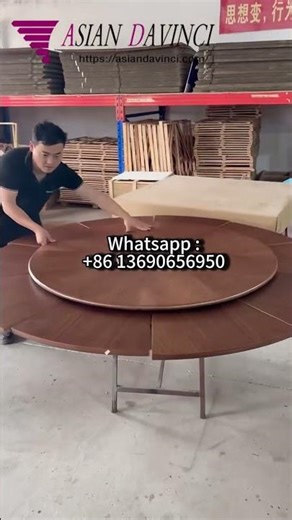 🌰 Expandable Folding Round Table – Walnut Elegance, Twice the Surface