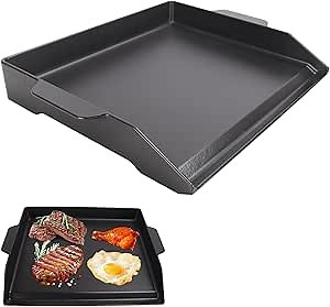 Universal Cast Iron Flat Top Griddle for Gas/Stove/Electric/Charcoal Grill,23" X 16 BBQ Griddle Insert for Weber Camp Chef Nexgrill StoveTop Griddle,Tailgating Nonstick Coating Cooking Skillet Pan,1PC