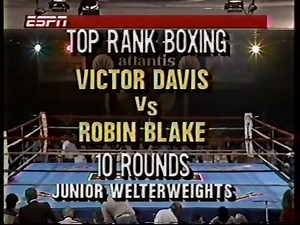 Robin Blake was an up and comer in the lightweight division in the early/mid-1980s. He's past his prime here against Victor Davis. | Boxing Depot