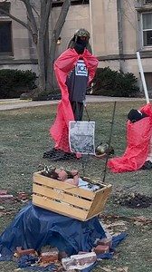 Anti-ICE Nativity scene outside Lake Street Church of Evanston, featuring a depiction of baby Jesus restrained with a zip tie and a sign reading “Mary was beaten and dragged away in front of her son. While she is in detention, she may be denied food, hygiene products, medical attention, a bed, or even enough room to lie down on the floor. Her family has not been able to speak with her, or even locate her within the immigration system. She has no access to attorneys or spiritual care.” | BG On Th