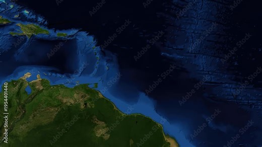 Satellite Map Zoom Animation From World View To Bridgetown Barbados