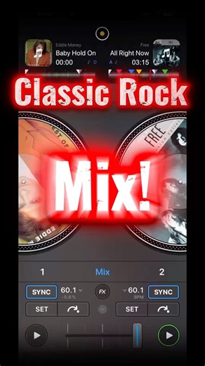 A.i. Mixing Classic Rock! #djtransitions #djay #rockmix #laidbackfred