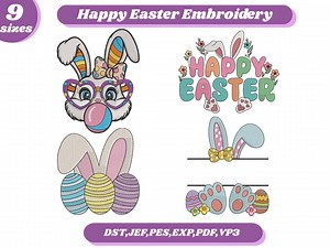 Easter Embroidery Designs Set | Bunny Embroidery | Spring Machine Files - Etsy UK