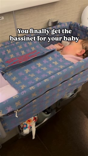 But my baby actually slept in the bassinet this flight 🥳 Follow for baby travel tips! Securing the bassinet for your baby ⬇️ 👏 available on long haul flights 👏 usually free 👏 you have to call to reserve and it’s not guaranteed 👏 available on first come first serve basis 👏 only way to guarantee the seats that the whole family seats together is to pay for the bulkhead seats. Still doesn’t guarantee the bassinet but at least you’ll have the seats 👏 can only be used when the seatbelt sign isn