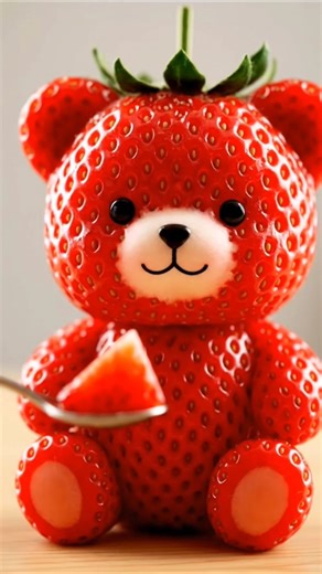 Fresh Strawberry Eating ASMR | Feeding a Cute Strawberry #aiasmr #eating #mukbang #viral