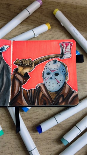 Jason Voorhees Drawing! #halloween #fridaythe13th
