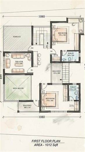 2282 sqft plan #construction #architecturalplan #buildingprojection #buildingplans #floorplan