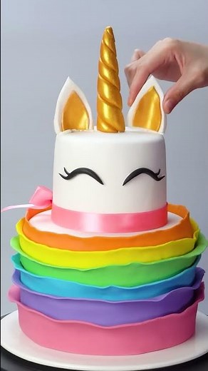 Amazing Colorful Unicorn Birthday Cake Decorating Idea