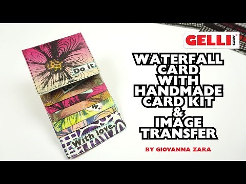 Waterfall Card and Image Transfer with Gelli Arts® Handmade Card Kit and Image Transfer Pack