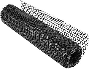 39.3IN x 65.6FT Garden Plastic Wire Mesh Fencing, Black Plastic Safety Fence Roll Poultry Breeding Netting Balcony Protection Net for Gardening Animal Pet Vegetable(Size:39.3INx32.8FT-Mesh 0.47IN)