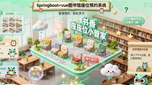 Springboot vue图书馆座位预约系统