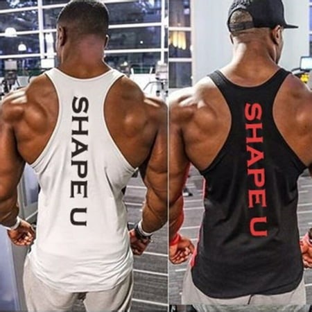 Solid Gym Men Stringer Tank Top Bodybuilding Fitness Singlets Muscle Vest Tee basketball jersey - Walmart.ca