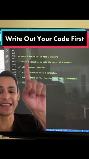 Learn to Code JavaScript: Write out your code first 👩🏽‍💻 #codingbootcamp #codingforbeginners #learntocode #codingtiktok #99DaysofJavaScript #laternerd✌️