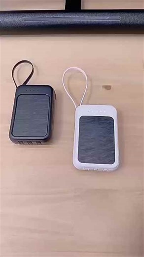 Solar Li-Polymer Power Bank 20000mAh High Capacity 10W Type-C with Micro USB Cable Compact Portable Mobile Power