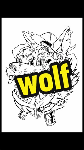 poton override : wolf inking process using procreate on ipad. #graffiticharacter #lukis #wolf #characterdesign #art #artistmalaysia #characterdesign