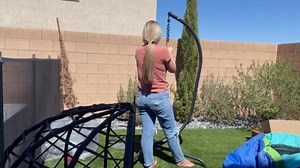 Hanging Egg Chair with Stand Patio Wicker Rattan Swing Chair Hammock Egg Chair for Indoor & Outdoor 400lbs Capacity with Thickened Cushion for Bedroom Balcony Garden