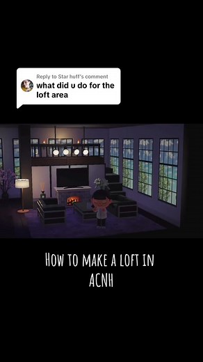 Replying to @Star huff Creating the illusion of a loft in ACNH 💜 #ACNH #ACNHinspo #acnhdesign #ACNHBuild #ACNHideas #acnhisland #acnhtips #animalcrossingnewhorizons #acnhinterior #acnhhomedesigns #HappyHomeParadise #acnhlivingroom