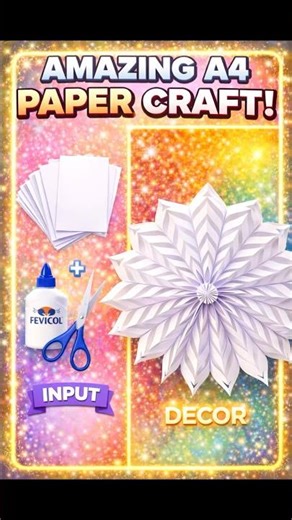 Amazing A4 Paper Craft 🌸 Easy Paper Flower Wall Decor | #craft #viralreels #viralvideo