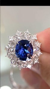 ✨ Royal Blue Sapphire Ring | Luxury Diamond Halo Ring | Stunning Engagement / Wedding Jewelry 💍💙