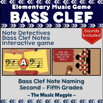 Bass Clef Notes Game | Interactive Elementary Music "Note Detectives"