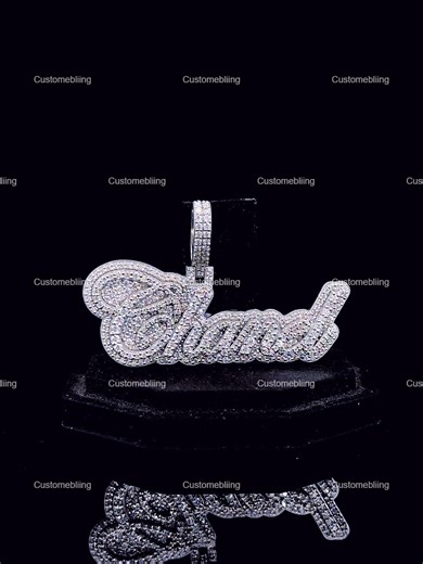 Custom Letter Moissanite Pendant, 925 Sterling Silver, Hip Hop Jewelry - Etsy