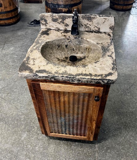 Rustic Barnwood Vanity With Concrete Countertop - Etsy