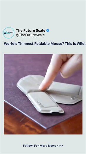 the future scale on Instagram: "An ORIGAMI mouse that folds flat. The myAir.0 redefines portable tech — ultra-thin, lightweight, and still comfortable to use. It pops into full shape when needed, lasts up to 3 months on one charge, and fits easily in any bag. Work, travel, gaming — this mouse does it all. Follow For More News @thefuturescale #OrigamiMouse #TechDesign #PortableTech #FutureGadgets"