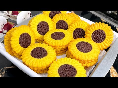 How To Make BEAUTIFUL SUNFLOWER BUTTER COOKIES