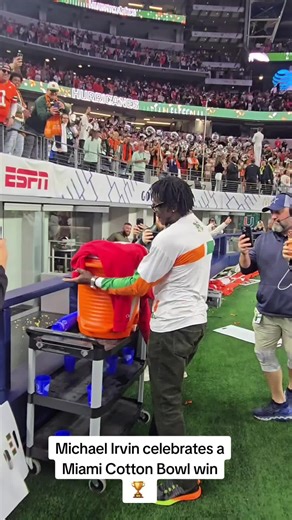 Michael Irvin Celebrates Miami's Cotton Bowl Victory
