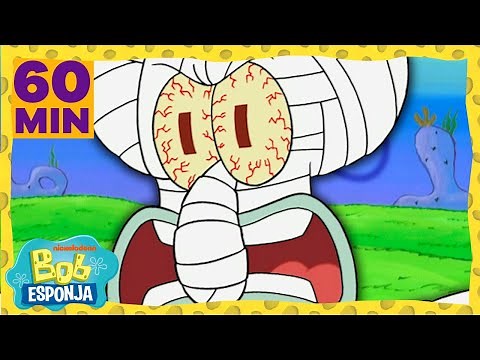 Bob Esponja| 1 HORA das vezes em que você QUASE sentiu pena do Lula Molusco|Bob Esponja em Português