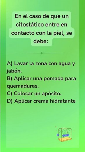 🎯 ¿Sabes qué hacer si un citostático entra en contacto con tu piel?