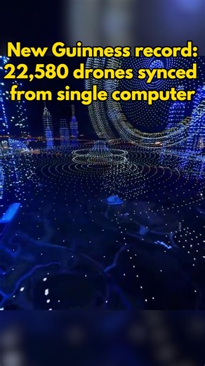New Guinness record! 22,580 drones lit up the night sky over Hefei, east China's Anhui Province, during the Spring Festival Gala on Monday, setting a new Guinness World Record for "the most multirotor/drones airborne simultaneously from a single computer." | China Xinhua Sci-Tech