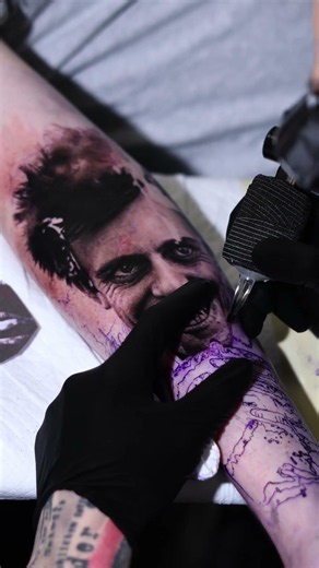 Neon Judas in his craft. Love Machine Tattoo Shop NYC