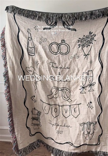 Personalized Wedding Blanket – Custom Keepsake with Names & Date