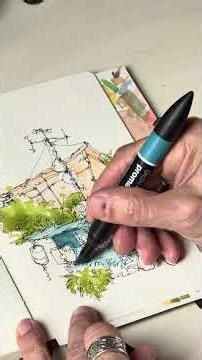 How I color my house sketches #housesketching #tutorial