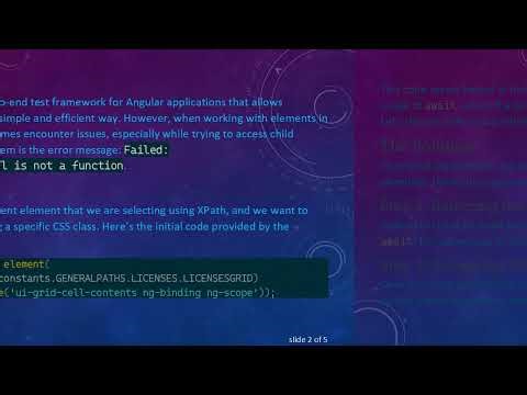 How to Properly Find a Child Element in Protractor