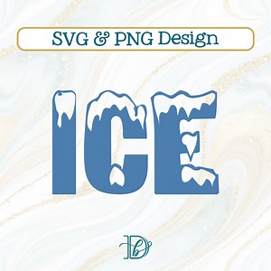 Ice SVG + PNG, Cold Winter Snow Font Design (digital Download) - Etsy