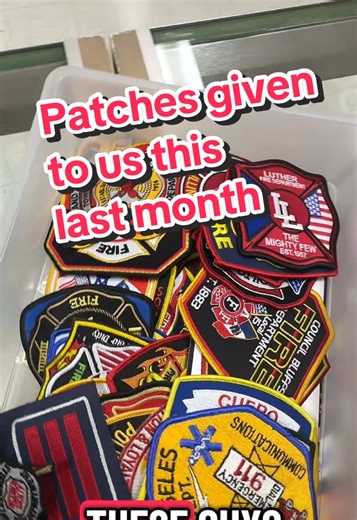 Firefighter patches given to us this last month! #patches #firefighting #museum #firefighterpatch #collection