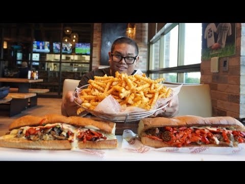 $100 IF I FINISH! The Most Massive Cheesesteak Challenge in Las Vegas 🎰🥩
