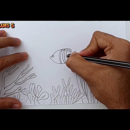 Cómo dibujar el fondo del MAR | Paisaje marino