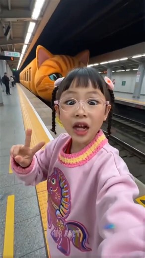 The Cutest Cat Train Arrives Behind Me😱 Inside Were So Many Hungry Little Kittens😻🚂✨#shortvideo