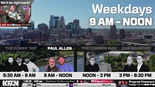 The Power Trip Morning Show is LIVE 5:30 am - 9:00 am on KFAN in the Twin Cities and worldwide on the iHeartRadio app! Follow The Power Trip on social media! x.com/PowerTripKFAN x.com/KFAN1003 Instagram.com/KFAN1003 x.com/CoryCove x.com/Chris_Hawkey x.com/Meatsauce1 x.com/ZachHalverson #KFAN #ThePowerTrip #InitialsGame #iHeartRadio | KFAN FM 100.3